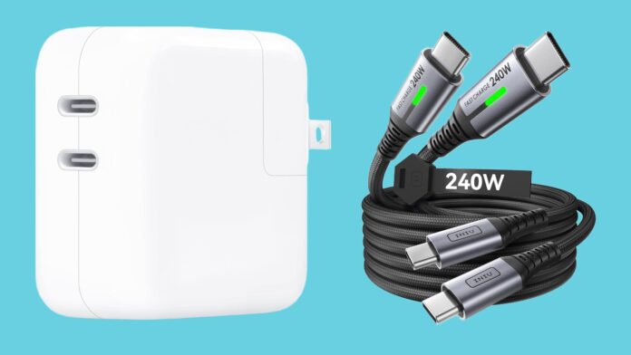 Apple's best charger and a 2-pack of 240W USB-C cables are under $50 right now