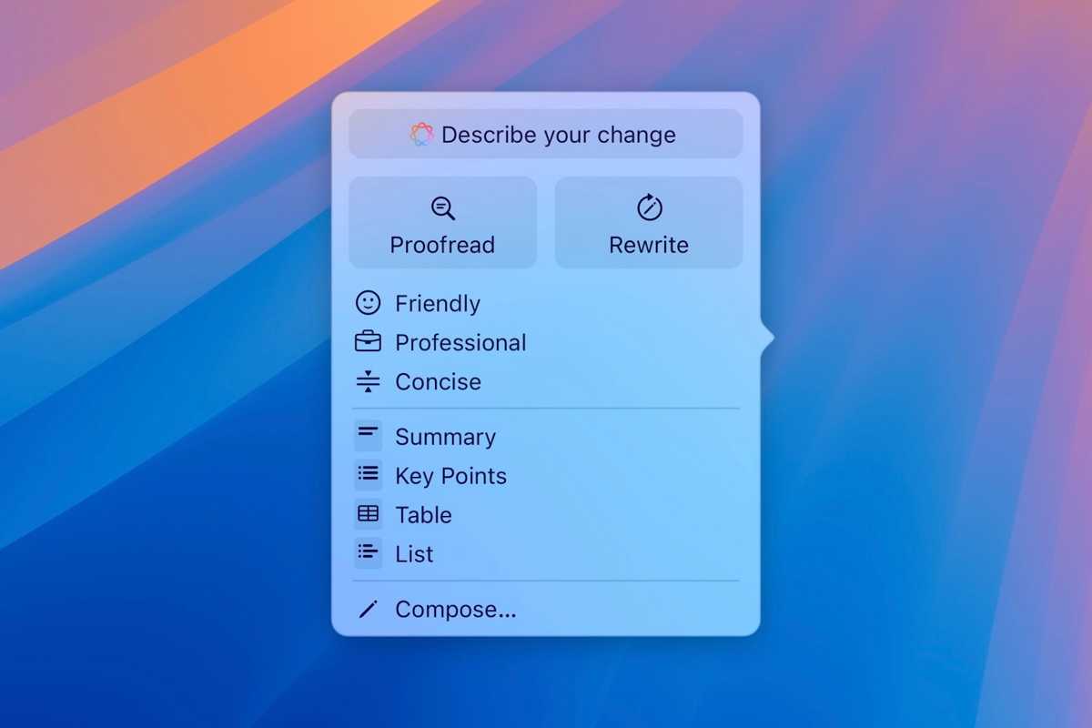 Apple Intelligence Writing Tools