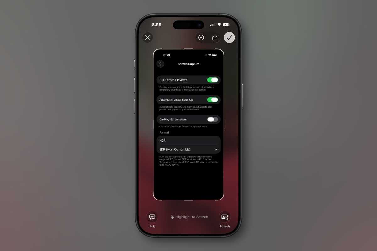 Full screen capture