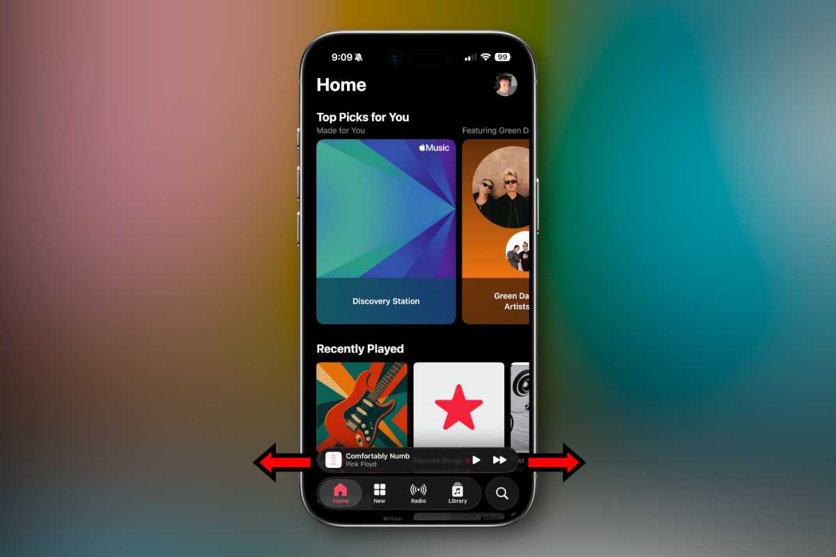 Apple Music swiping