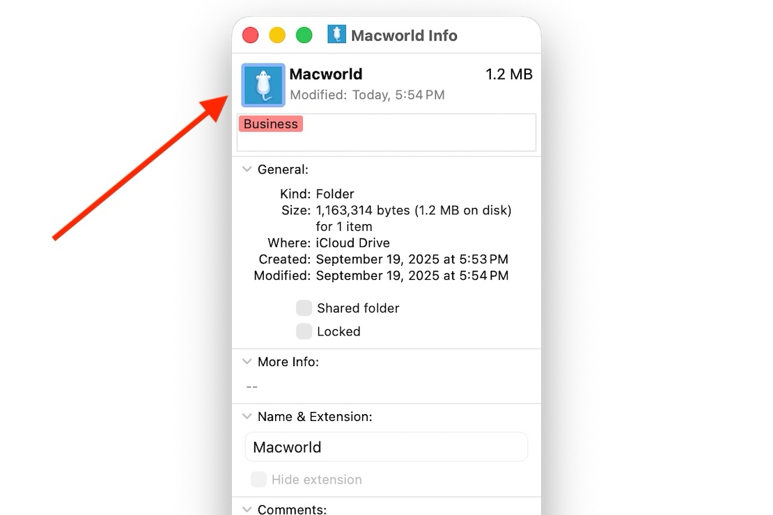 macOS Get Info icon