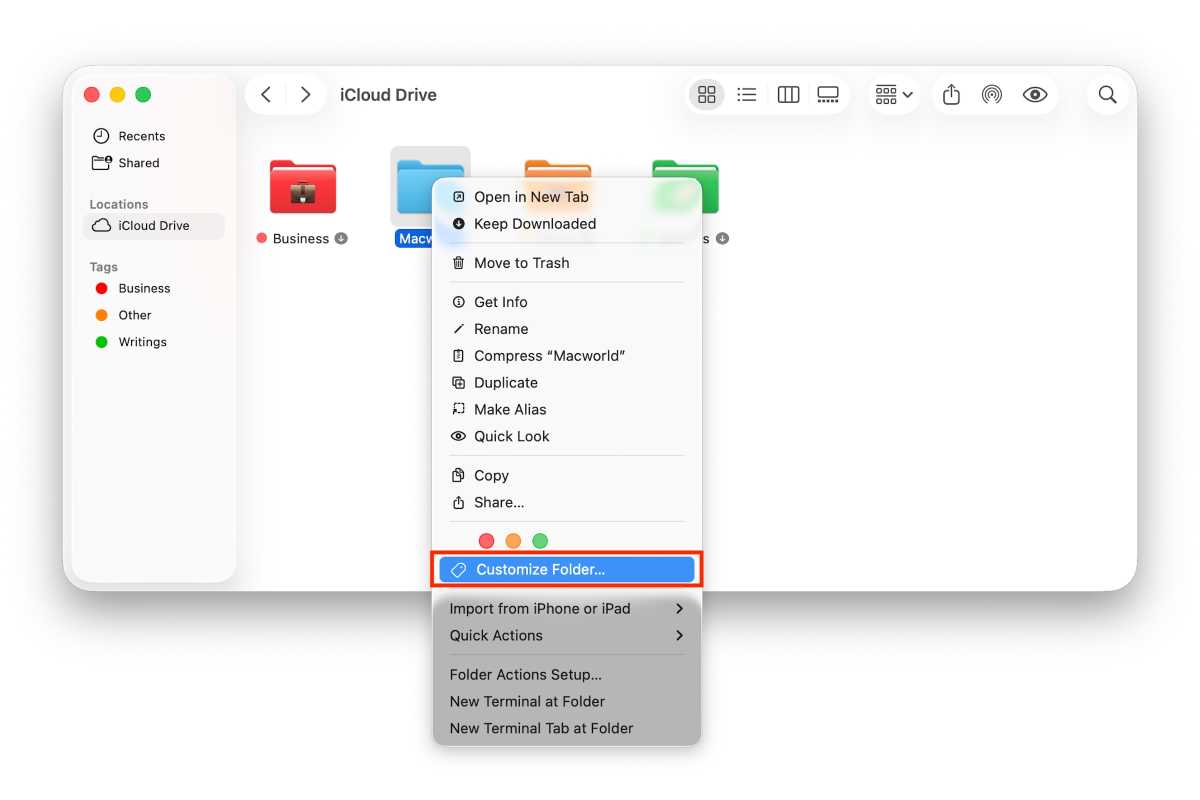 finder customize folder