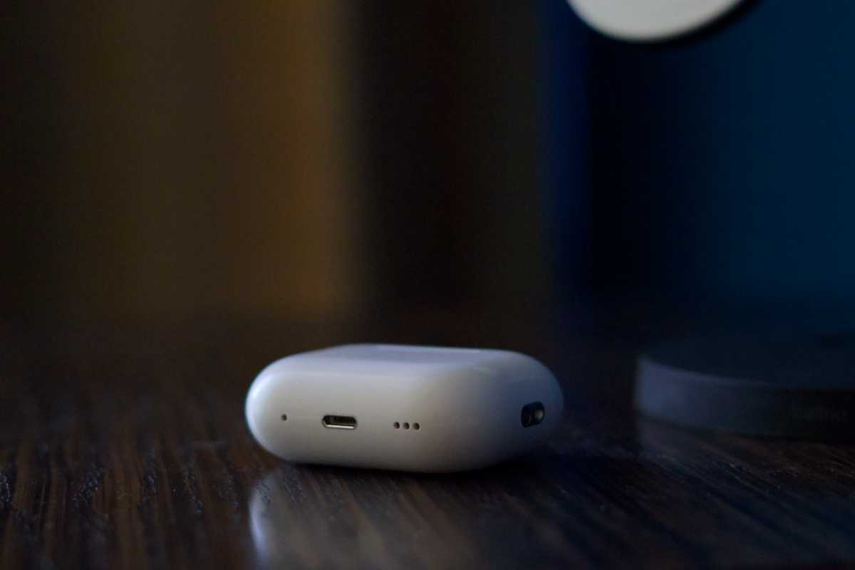 AirPods Pro 2 case on a desk