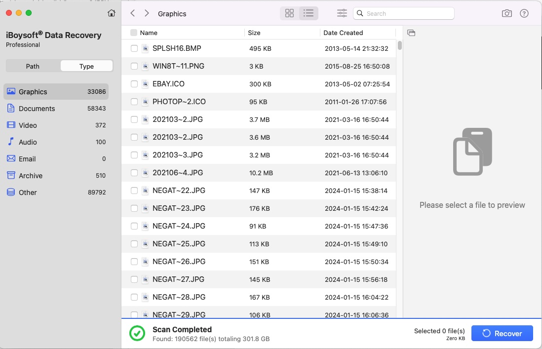 iBoysoftDataRecovery scan completed