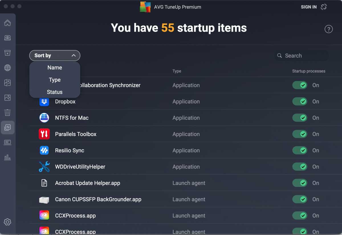 AVGTuneUpPremiumforMac startup items