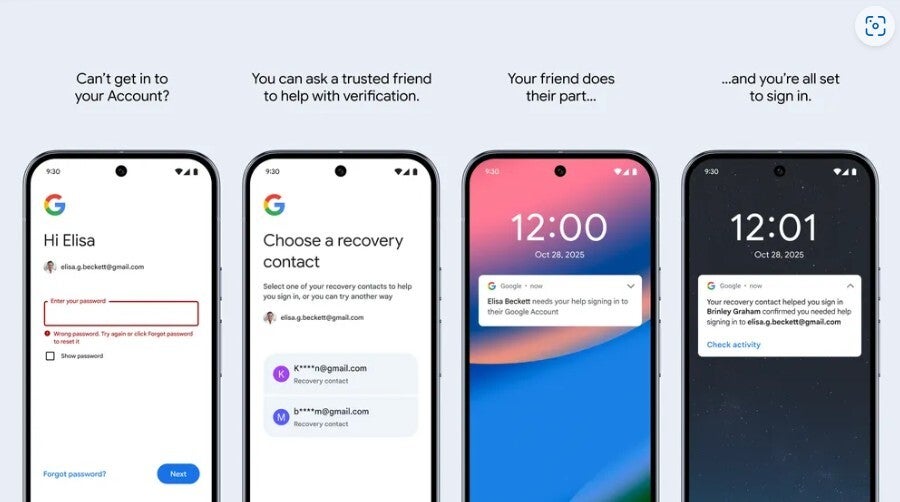 Use Recovery contacts to access Google apps you've been locked out of. | Image credit-Google - Google introduces new ways to sign in to Gmail if you've lost access to your email