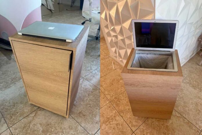 This guy turned his old MacBook into a trash can, This guy turned his old MacBook into a trash can, and it can be yours for just $450