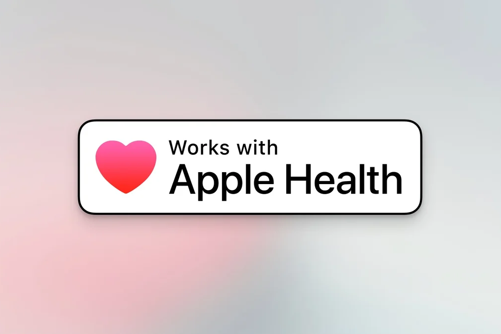 Image depicting the "Works with Apple Health" label
