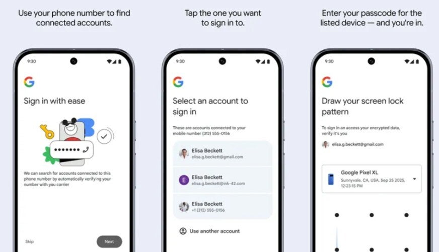 Google's Sign in with mobile feature uses your phone number to sign in.