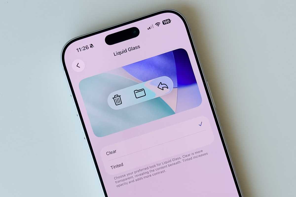 Liquid Glass toggle to switch between frosted and clear