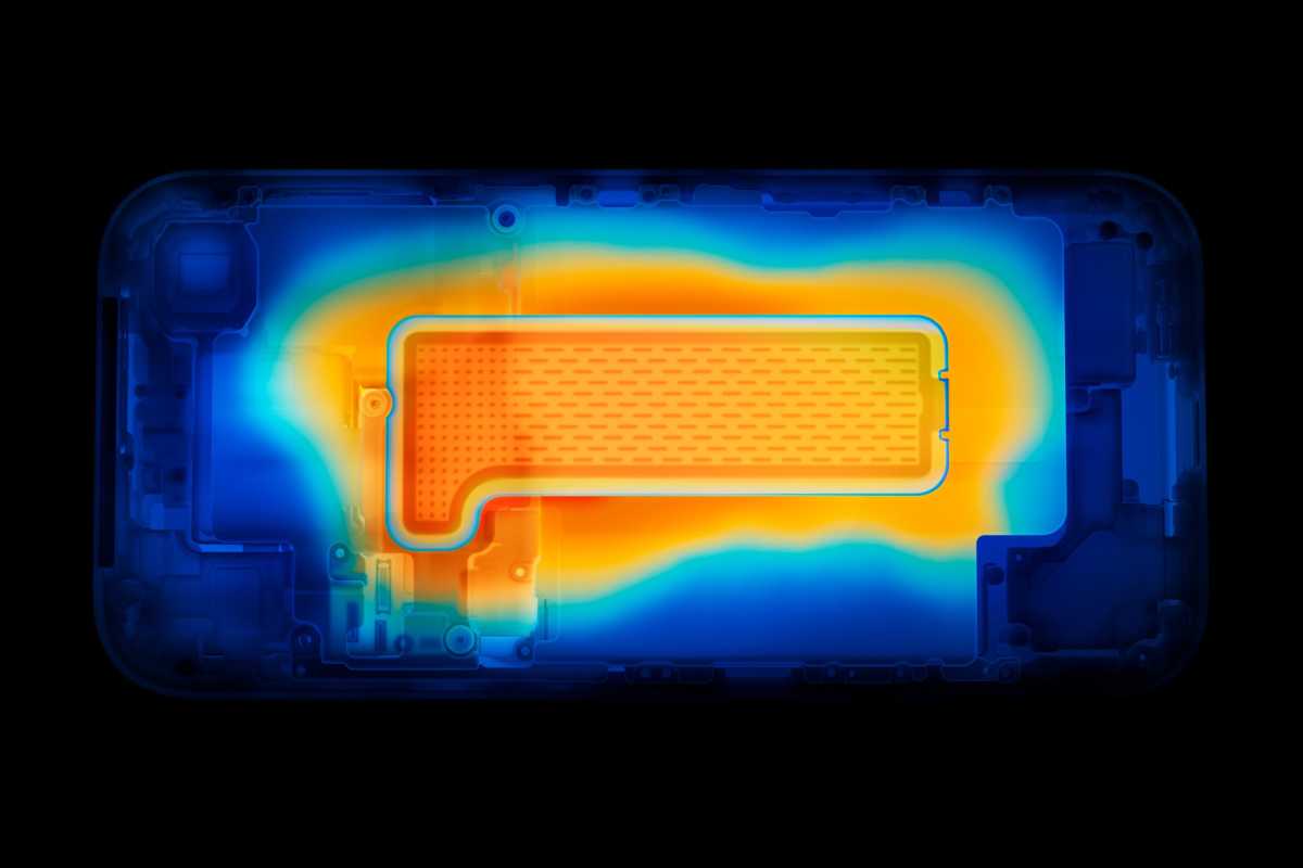 iPhone vapor chamber heat map
