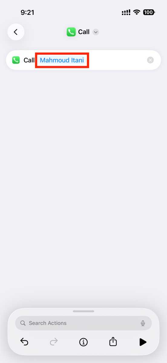 Picking a contact to call