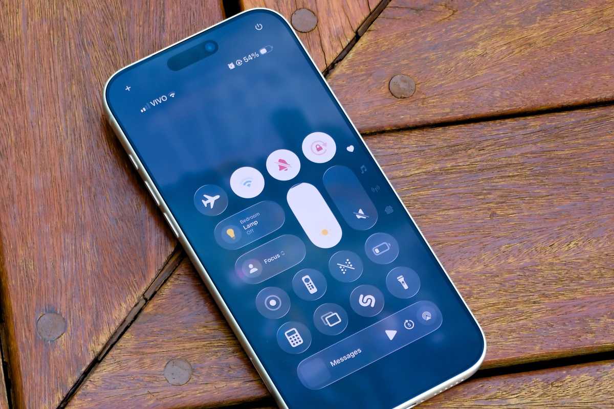 iOS Control Center shown on an iPhone 17