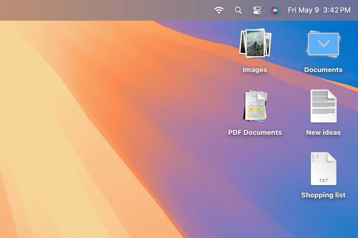 macOS desktop stacks