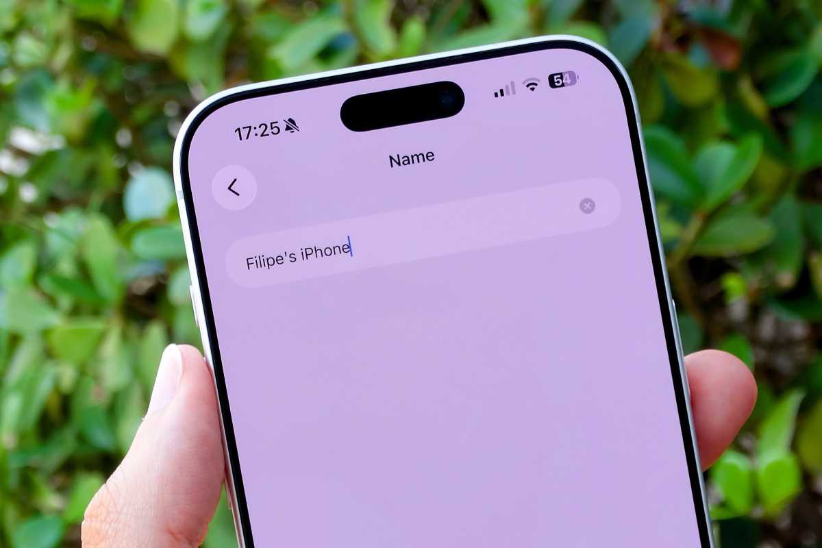 iPhone name in settings