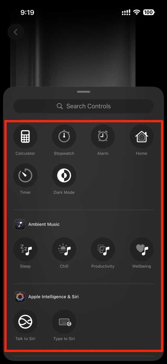 Action Button Controls