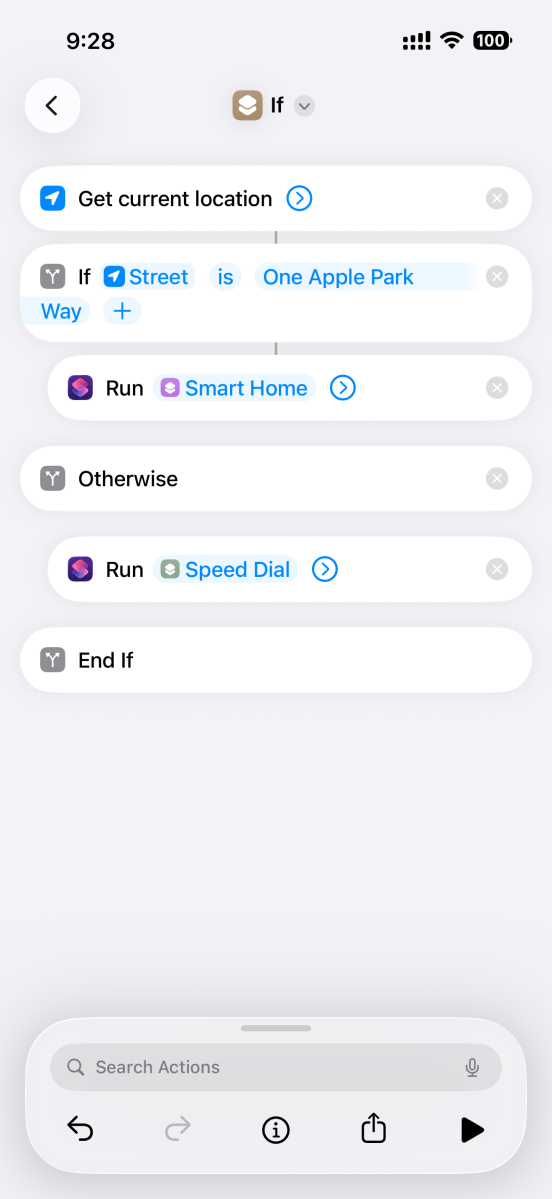 Conditional shortcut