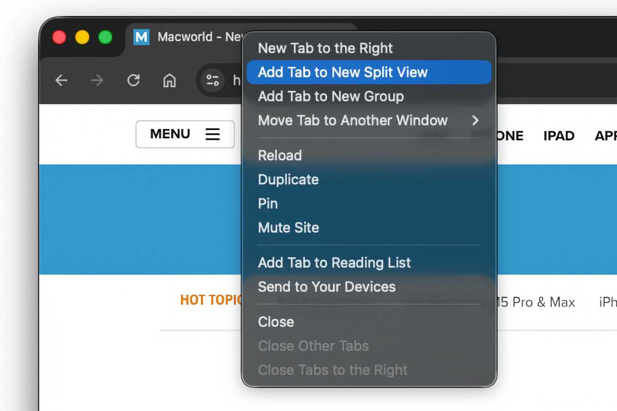 Chrome Mac Add Tab to New Split View