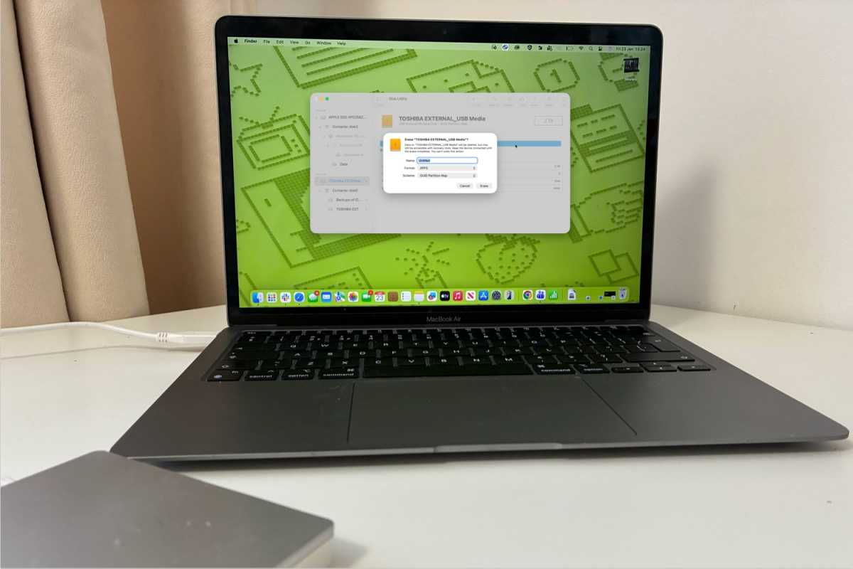 Erasing a drive on MacBook in Disk Utility