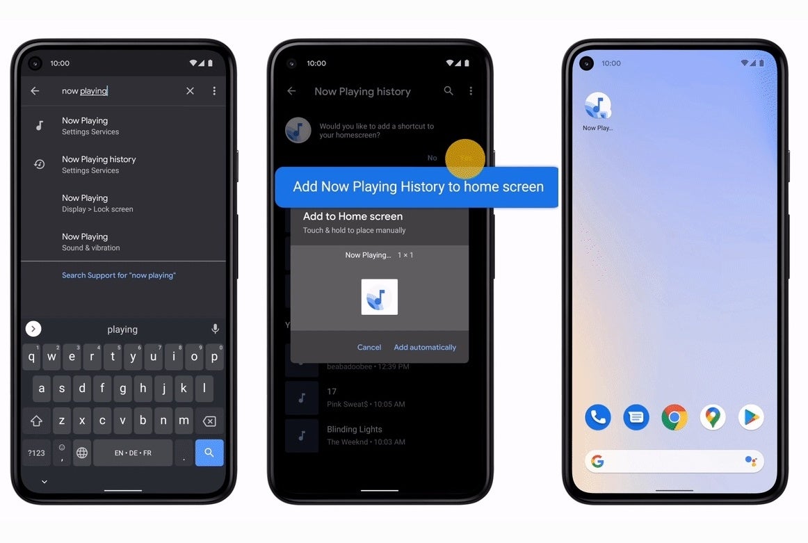 Now Playing feature on the Google Pixel