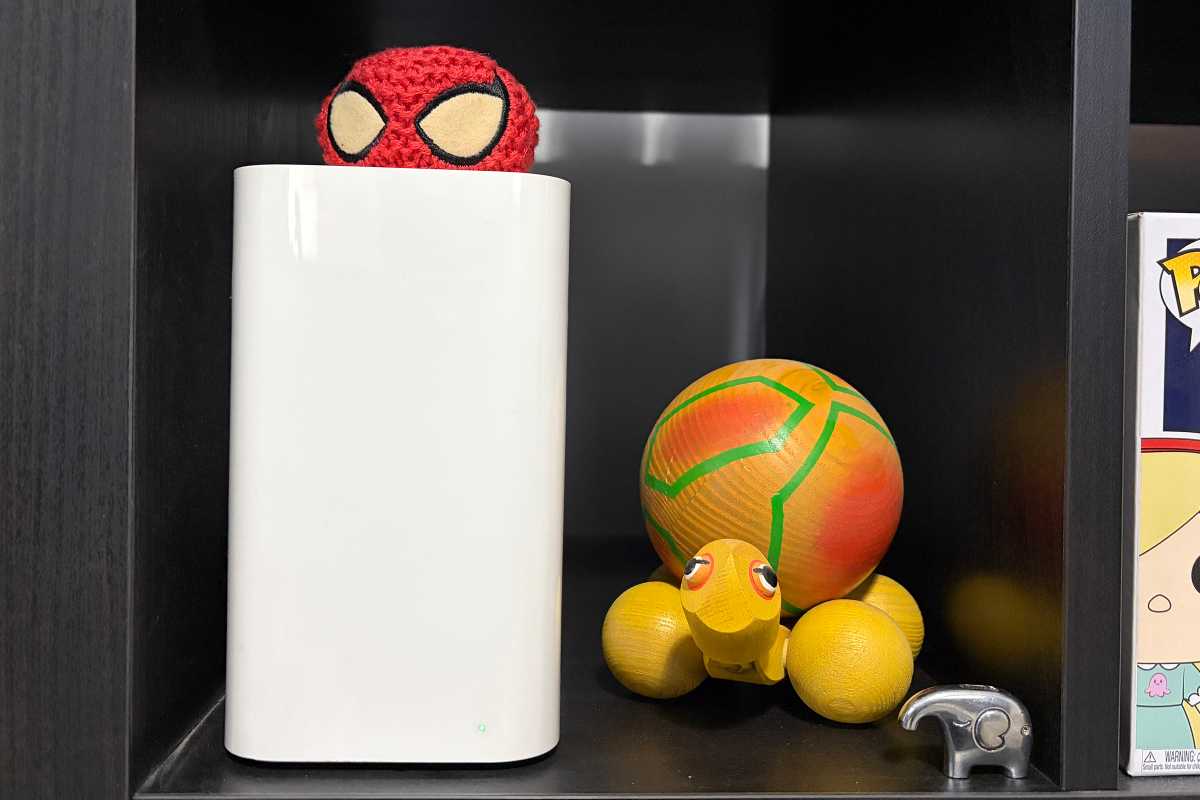 Airport time machine on a shelf