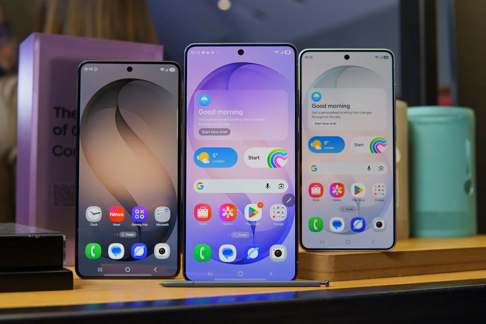 Three Samsung phones.