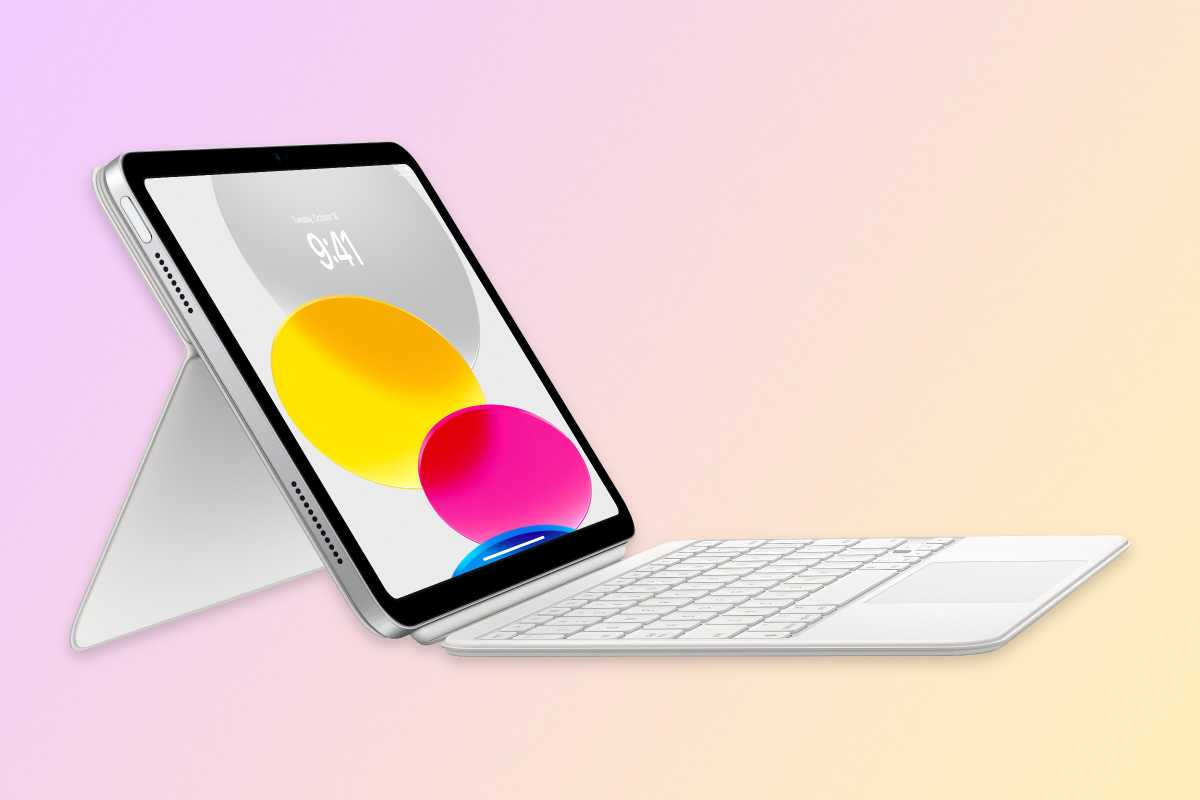 iPad attached to keyboard folio