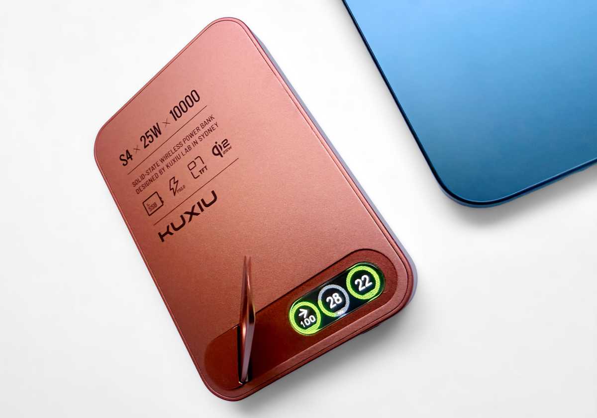 KUXIU S4 Qi2 2 25W 10K Semi Solid Safe Wireless Power Bank stand display