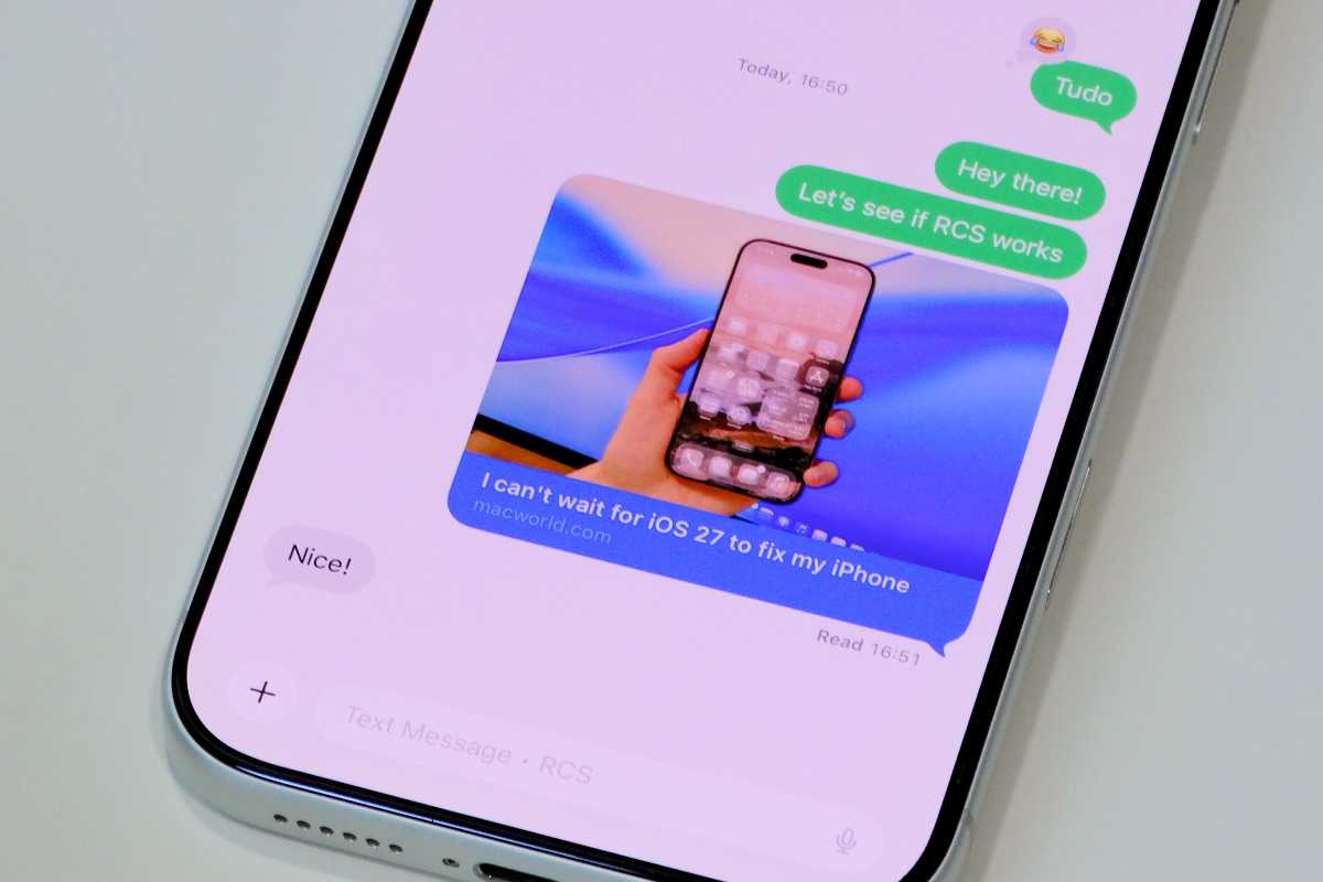 RCS Messages screen in iOS 26.5