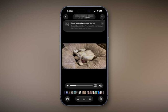 The way to save a video body as a high-res picture in iOS 27